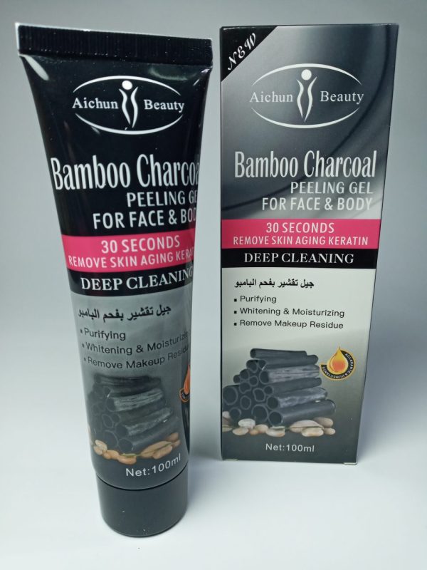 Gel exfoliante de cuerpo a base de bambú y carbón (Aichun Beauty) 100ml