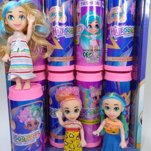 Muñeca HairDorables Sorpresa formato tubo