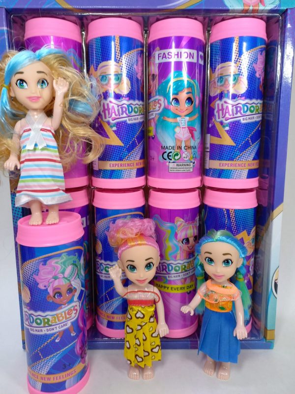 Muñeca HairDorables Sorpresa formato tubo